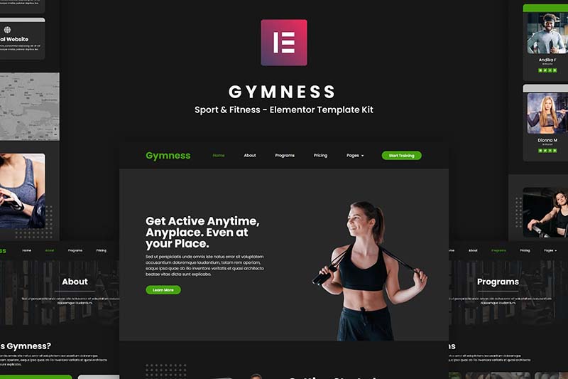 Gymness – 运动 & 健身Elementor 模板套件