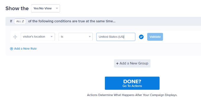 enter-location-for-display-rules 如何在 WordPress 中向不同用户显示个性化内容