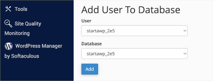 cpanel-mysqldatabase-addusertodatabase cpanel-mysqldatabase-addusertodatabase