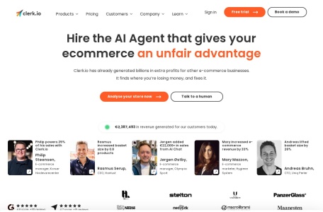 Clerk.io — 电商AI个性化搜索与推荐引擎平台