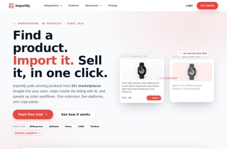 Importify — AI Dropshipping 一件代发产品导入与管理工具