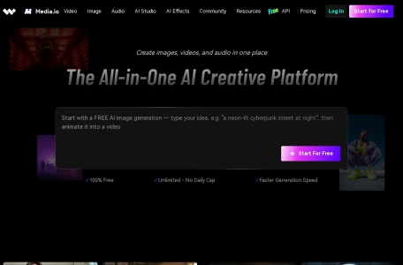 Media.io AI Video Ad Generator — 电商卖家首选的产品链接自动生成UGC视频广告工具