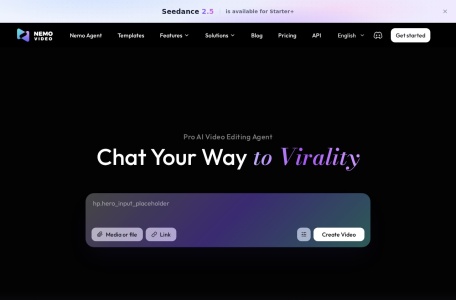 NemoVideo — 电商AI视频剪辑智能体与产品视频生成工具