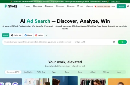PipiAds — TikTok广告素材监控与选品数据分析工具