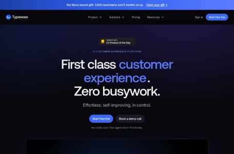 Typewise — 按结果付费的AI客服智能体平台